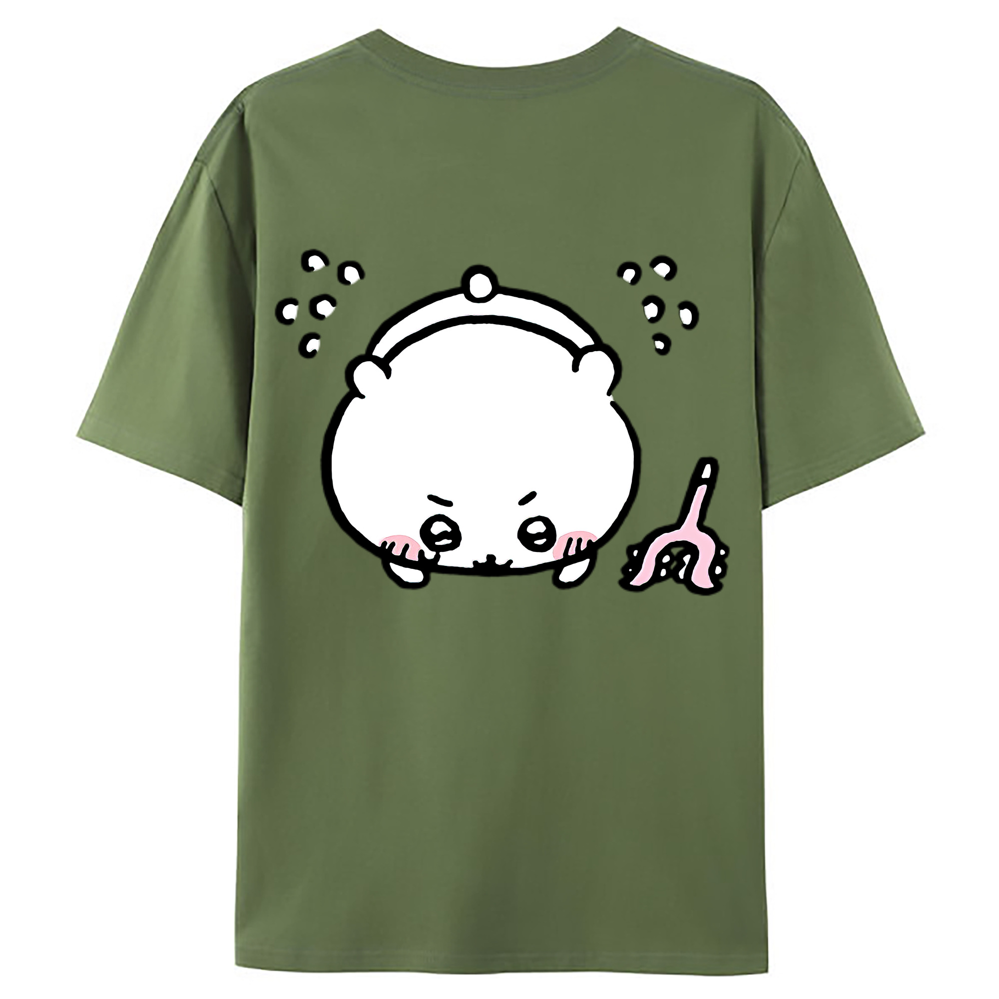 （画像用） ちいかわ ちいかわ Chii-kawa chiikawa 綿100％ メンズ半袖Tシャツ（バックプリント） 通気性